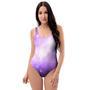 Abstract Purple Galaxy Space One Piece Swimsuite