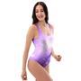 Abstract Purple Galaxy Space One Piece Swimsuite