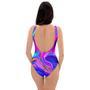 Abstract Purple One Piece Swimsuite