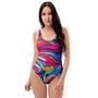 Abstract Trippy Paint One Piece Swimsuite