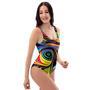 Abstract Wavy One Piece Swimsuite