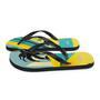 Abstract Yellow Blue Palm Tree Flip Flops Colorful