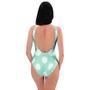 Aqua Polka Dot One Piece Swimsuite