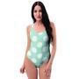 Aqua Polka Dot One Piece Swimsuite