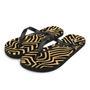 Art Deco Animal Print Brown Black Flip Flops Footwear Thong Sandals Summer Woman Men Beach Print Rubber Slip On Shoes