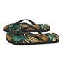 Art Deco Pineapple Yellow Gold Green Funky Fruit Flip Flops Colorful.