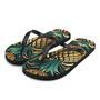 Art Deco Pineapple Yellow Gold Green Funky Fruit Flip Flops Colorful.