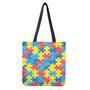 Autism Awareness Drawing Puzzle Print Tote Bag