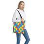 Autism Awareness Pattern Print Tote Bag