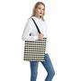 Beige And Black Buffalo Check Print Tote Bag