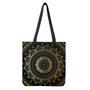 Black And Gold Mandala Print Tote Bag