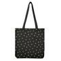 Black And Gold Snowflake Pattern Print Tote Bag