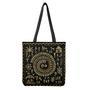 Black And Gold Warli Tribal Print Tote Bag