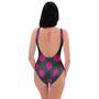 Black And Maroon Polka Dot One Piece Swimsuite