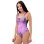 Black And Purple Tie Dye One Piece Swimsuite