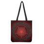 Black And Red Satanic Pentagram Print Tote Bag