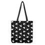 Black And White Angel Pattern Print Tote Bag