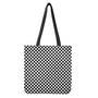 Black And White Checkered Pattern Print Tote Bag