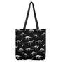 Black And White Dinosaur Fossil Print Tote Bag