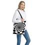 Black And White Hypnotic Illusion Print Tote Bag