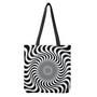 Black And White Illusory Motion Print Tote Bag