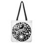 Black And White Japanese Yin Yang Print Tote Bag