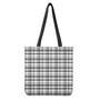 Black And White Madras Pattern Print Tote Bag