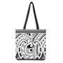 Black And White Maori Pattern Print Tote Bag