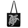 Black And White Maori Sea Turtle Print Tote Bag