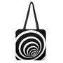 Black And White Optical Illusion Print Tote Bag