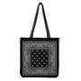 Black And White Paisley Bandana Print Tote Bag