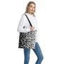 Black And White Pixel Pattern Print Tote Bag