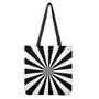 Black And White Radial Rays Print Tote Bag