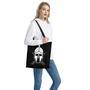 Black And White Spartan Helmet Print Tote Bag