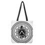 Black And White Spartan Warrior Print Tote Bag