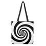 Black And White Spiral Illusion Print Tote Bag