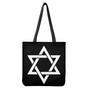 Black And White Star Of David Print Tote Bag