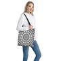 Black And White Tribal Mandala Print Tote Bag