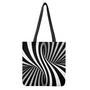 Black And White Twist Illusion Print Tote Bag