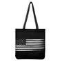 Black And White Usa Flag Print Tote Bag