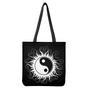 Black And White Yin Yang Sun Print Tote Bag