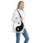 Black And White Yin Yang Symbol Print Tote Bag