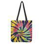 Black Backed Spiral Tie Dye Print Tote Bag