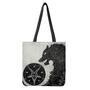 Black Demon Wolf Print Tote Bag