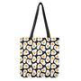 Black Fried Eggs Pattern Print Tote Bag