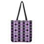 Black Grey And Violet Argyle Print Tote Bag