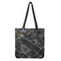 Black Grey Marble Print Tote Bag