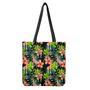 Black Tropical Giraffe Pattern Print Tote Bag