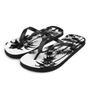 Black White Inky Faded Photo Island Palm Tree Flip Flops