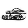 Black White Inky Faded Photo Island Palm Tree Flip Flops